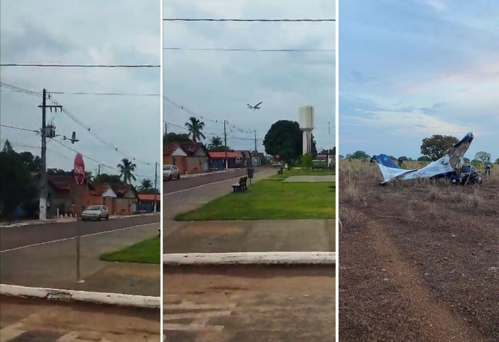 Vídeo mostra avião perdendo altitude antes de cair em fazenda no Tocantins e deixar um morto e um ferido