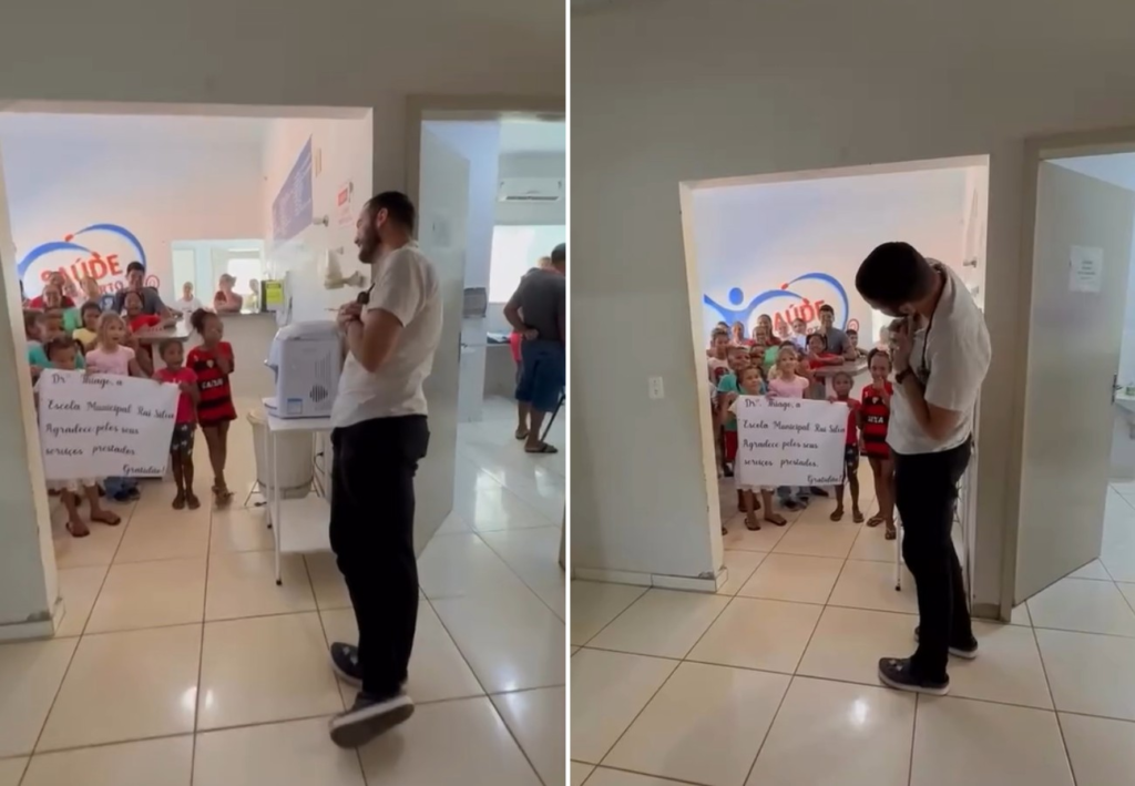 ‘Chorei por semanas’, diz médico que recebeu homenagem de crianças cantando em postinho no TO